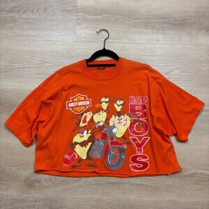 Vintage Harley-Davidson Tazmanian Devil Cropped Single Stitch T-Shirt Unisex XXL